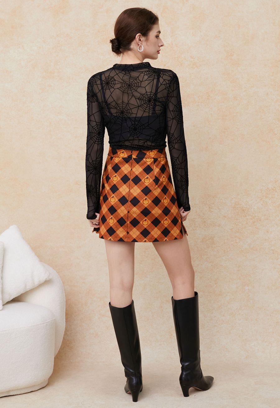 Spider Web Semi-Sheer Mesh Tulle Top