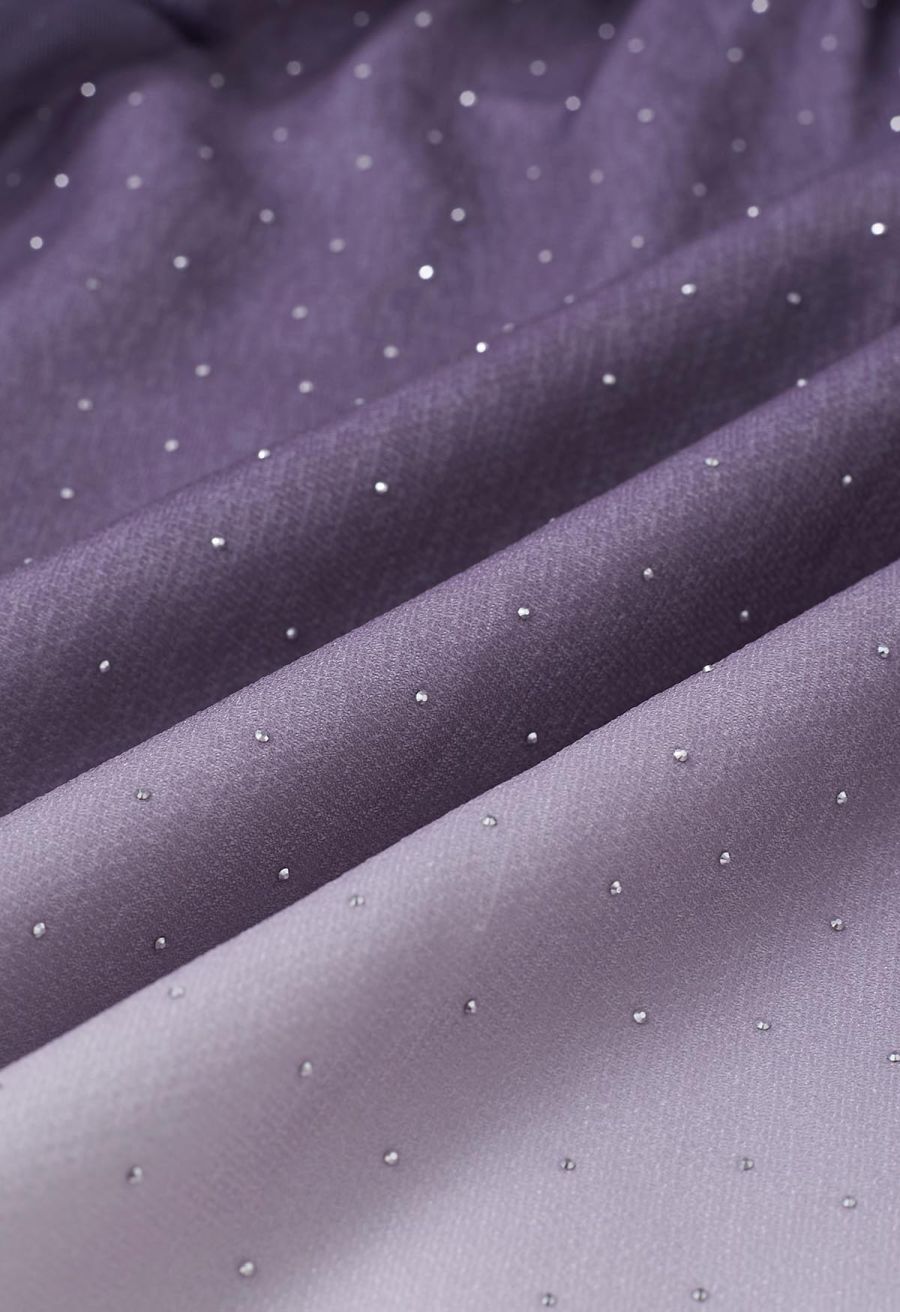 Gradient Mesh Sequined Maxi Skirt in Purple