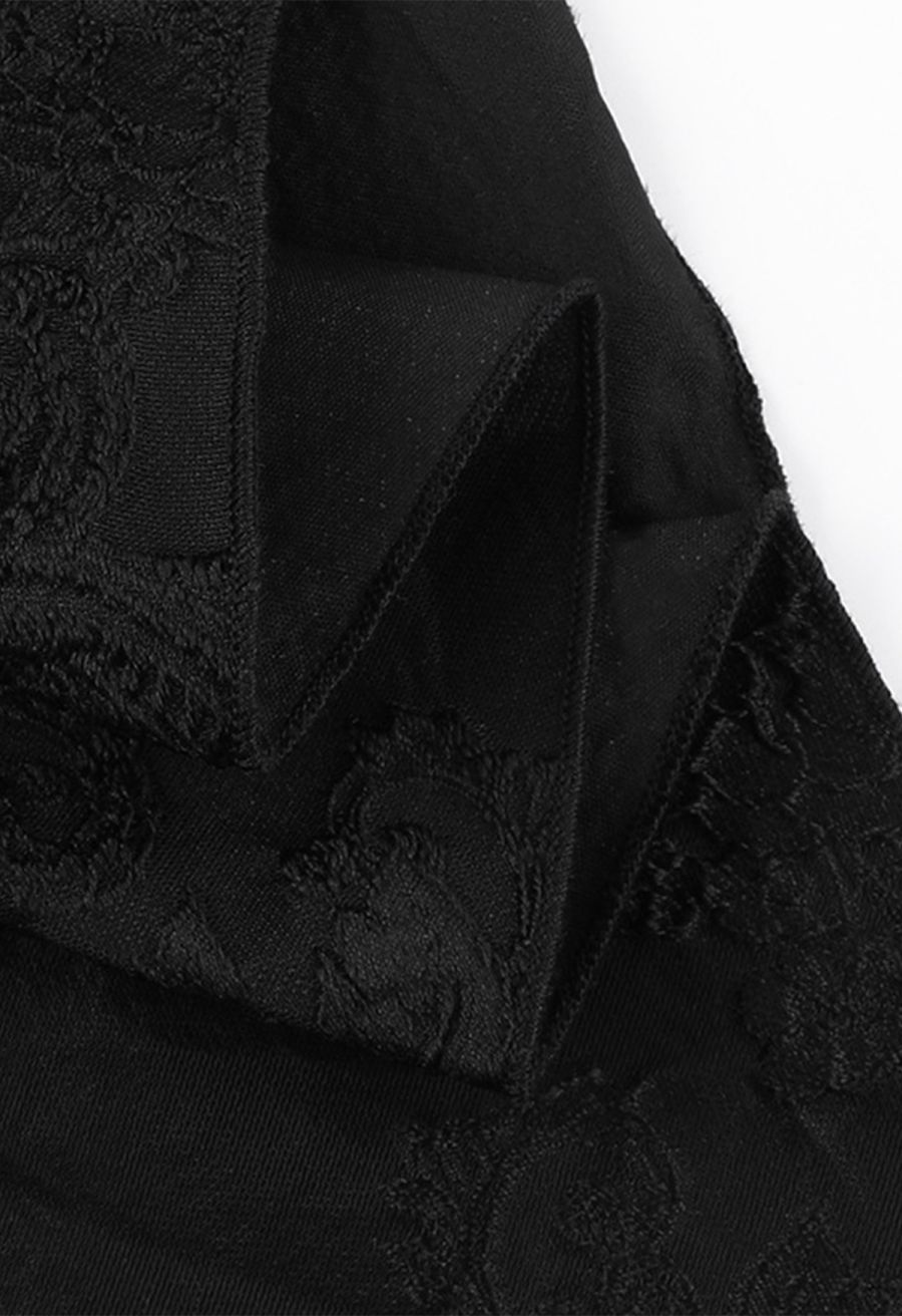 Ruffle Detail Floral Jacquard Tiered Mini Dress
