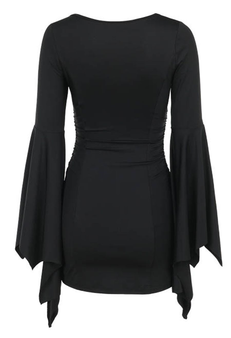 Sweetheart Neck Batwing Sleeve Bodycon Mini Dress
