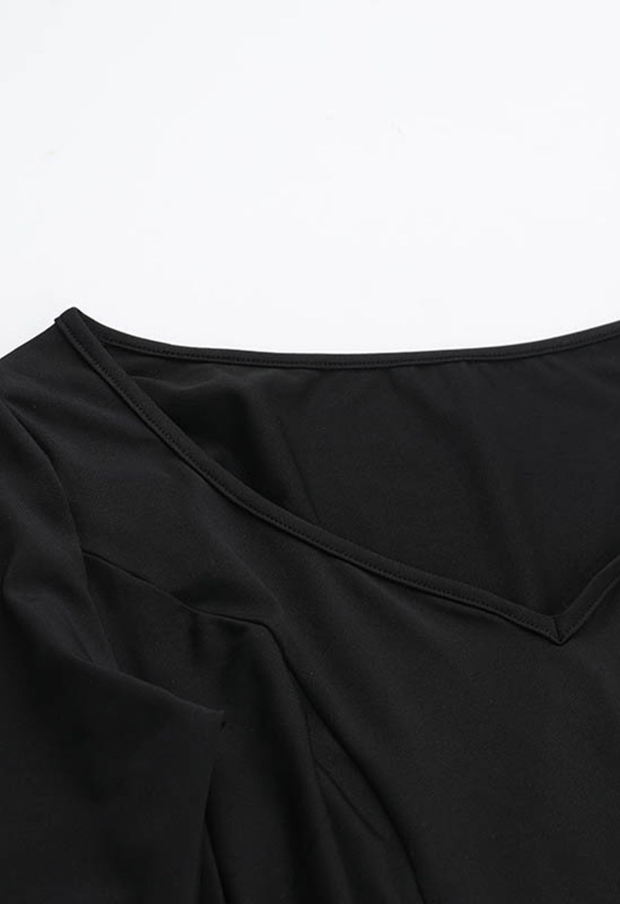 Sweetheart Neck Batwing Sleeve Bodycon Mini Dress