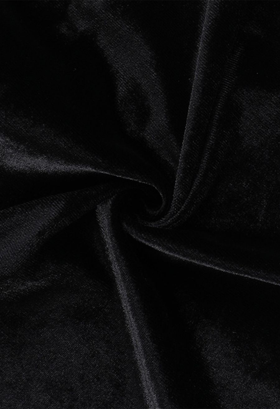 Gothic Spider Web Spliced Velvet Slit Dress