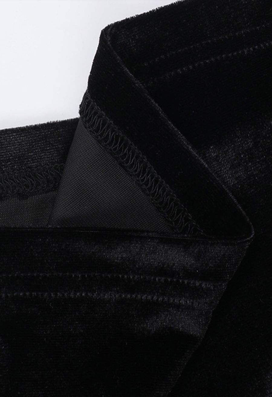 Gothic Spider Web Spliced Velvet Slit Dress