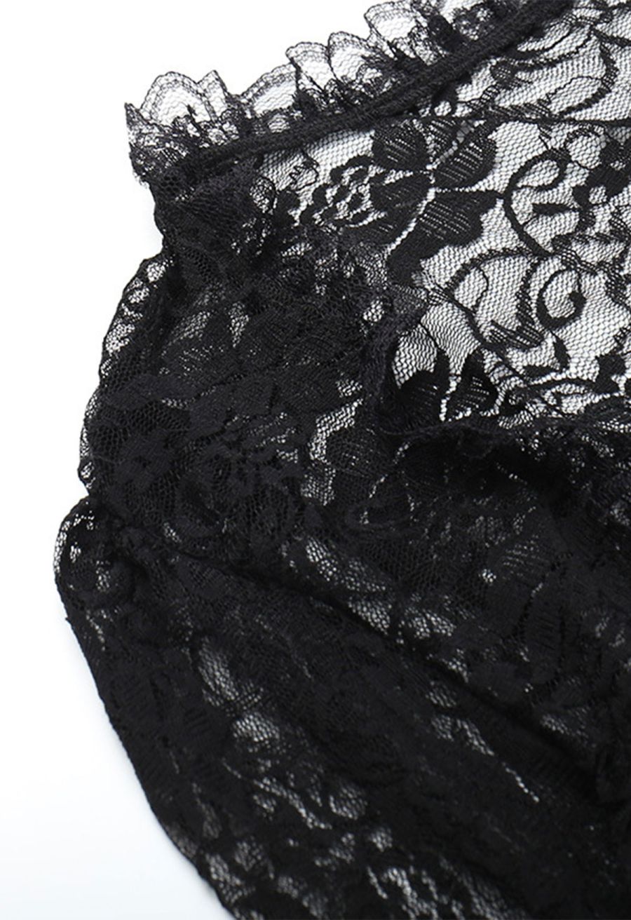 Mystic Lace Bell Sleeve Shrug Crop Top