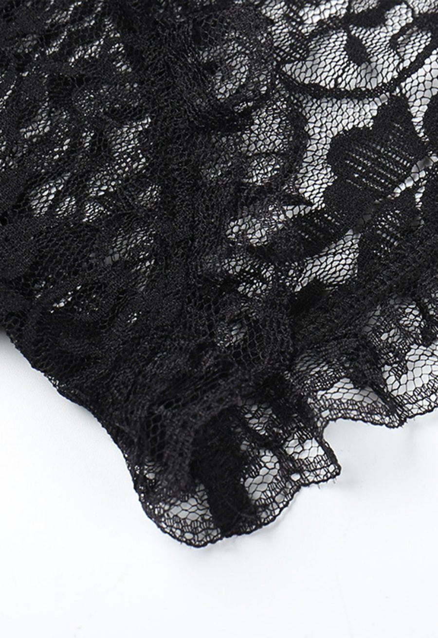 Mystic Lace Bell Sleeve Shrug Crop Top