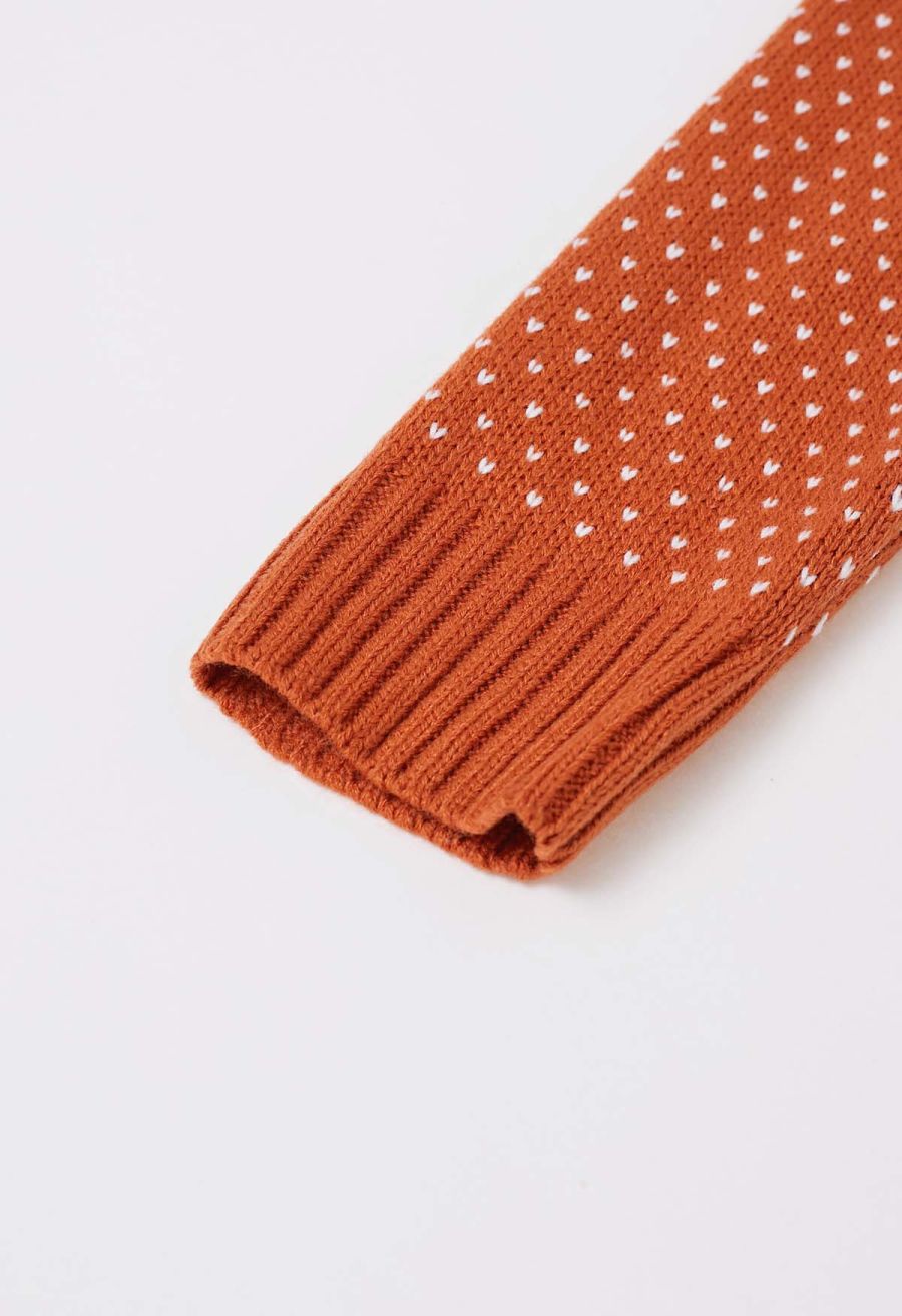 Ghoulish Skull Fair Isle Knit Sweater in Orange