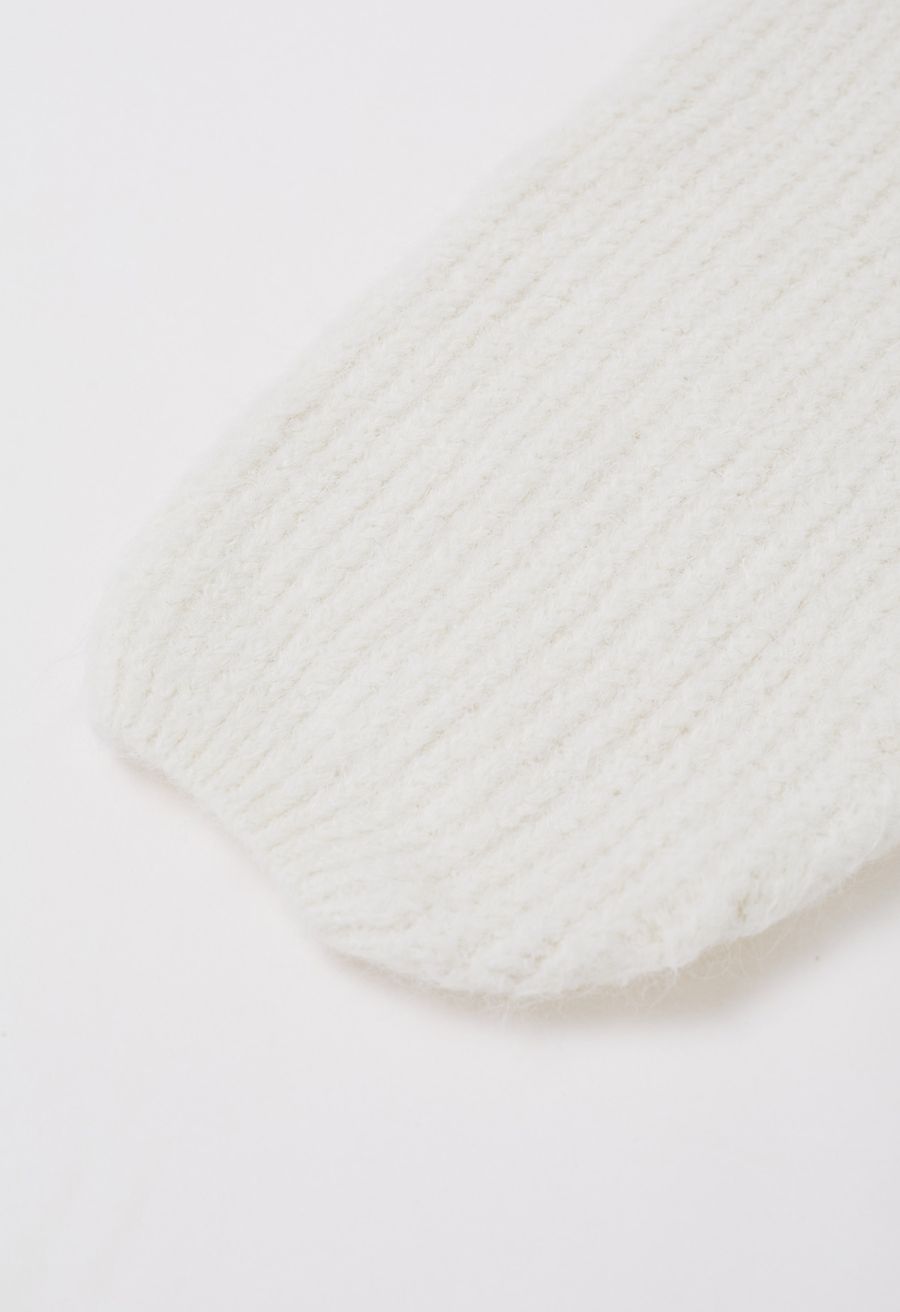 Puff Sleeve Fuzzy Chunky Knit Oversized Cardigan in Ivory