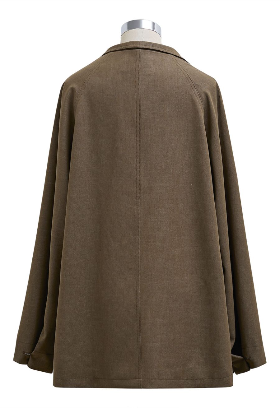 Modest-Styled Wide Lapel Belted Trench Coat