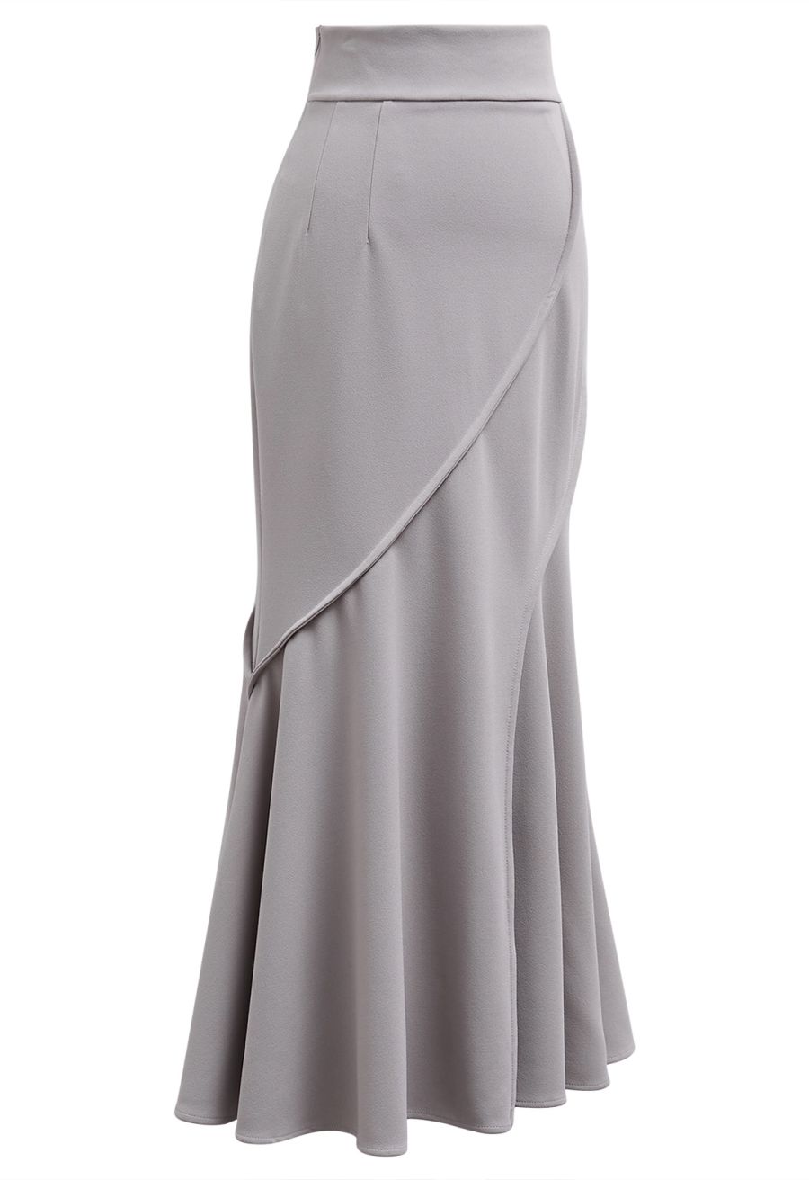 Wavy Seam Mermaid Maxi Skirt in Lavender
