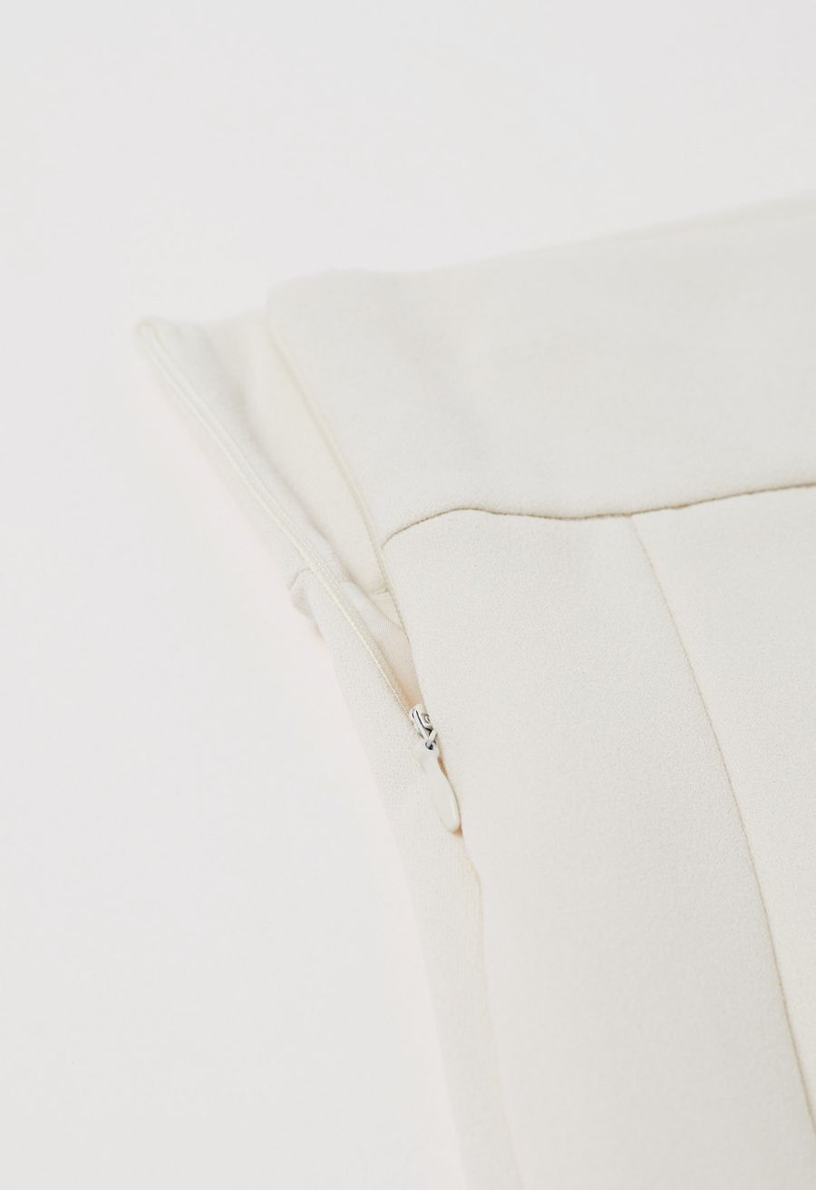 Wavy Seam Mermaid Maxi Skirt in Ivory