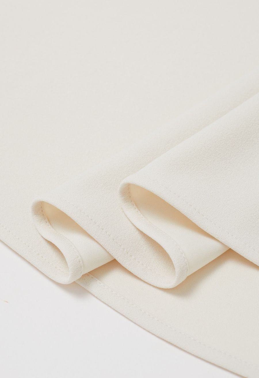 Wavy Seam Mermaid Maxi Skirt in Ivory