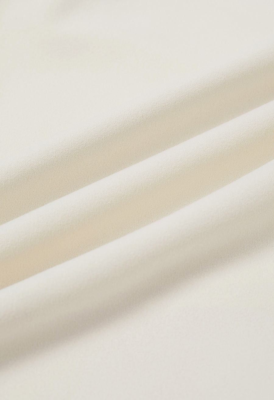 Wavy Seam Mermaid Maxi Skirt in Ivory