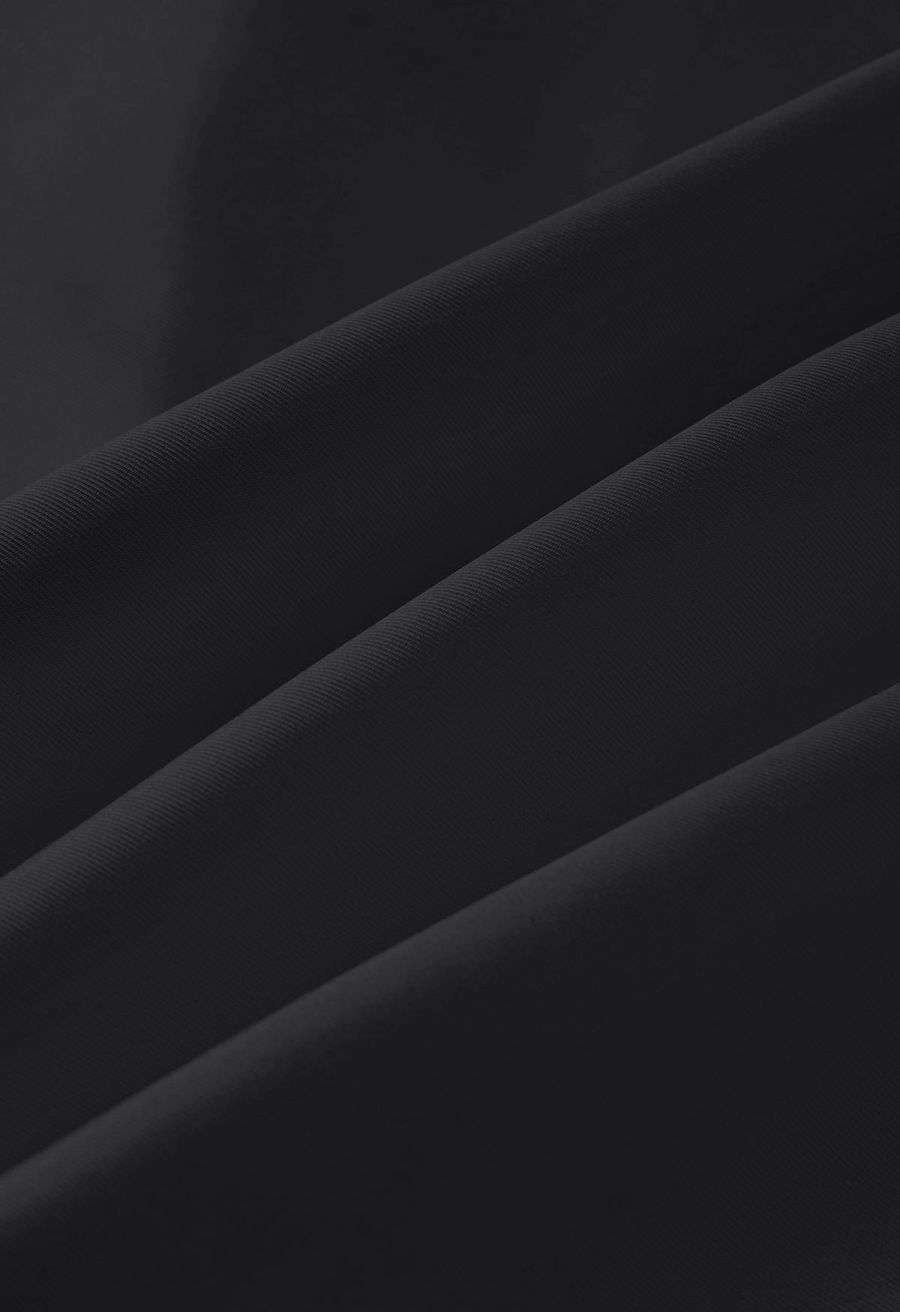 V-Cut Shaped Hi-Lo Hem Maxi Skirt in Black