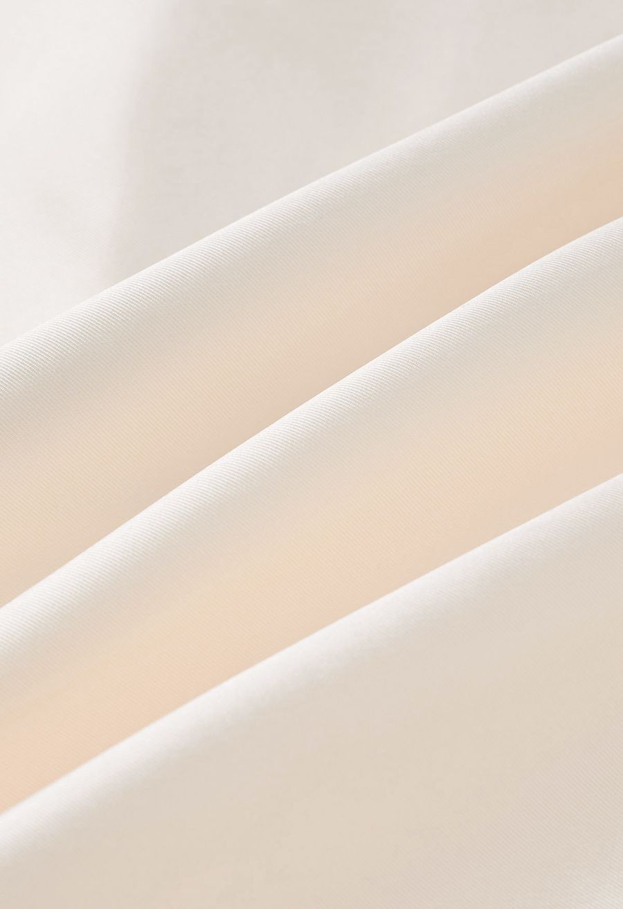 V-Cut Shaped Hi-Lo Hem Maxi Skirt in Champagne