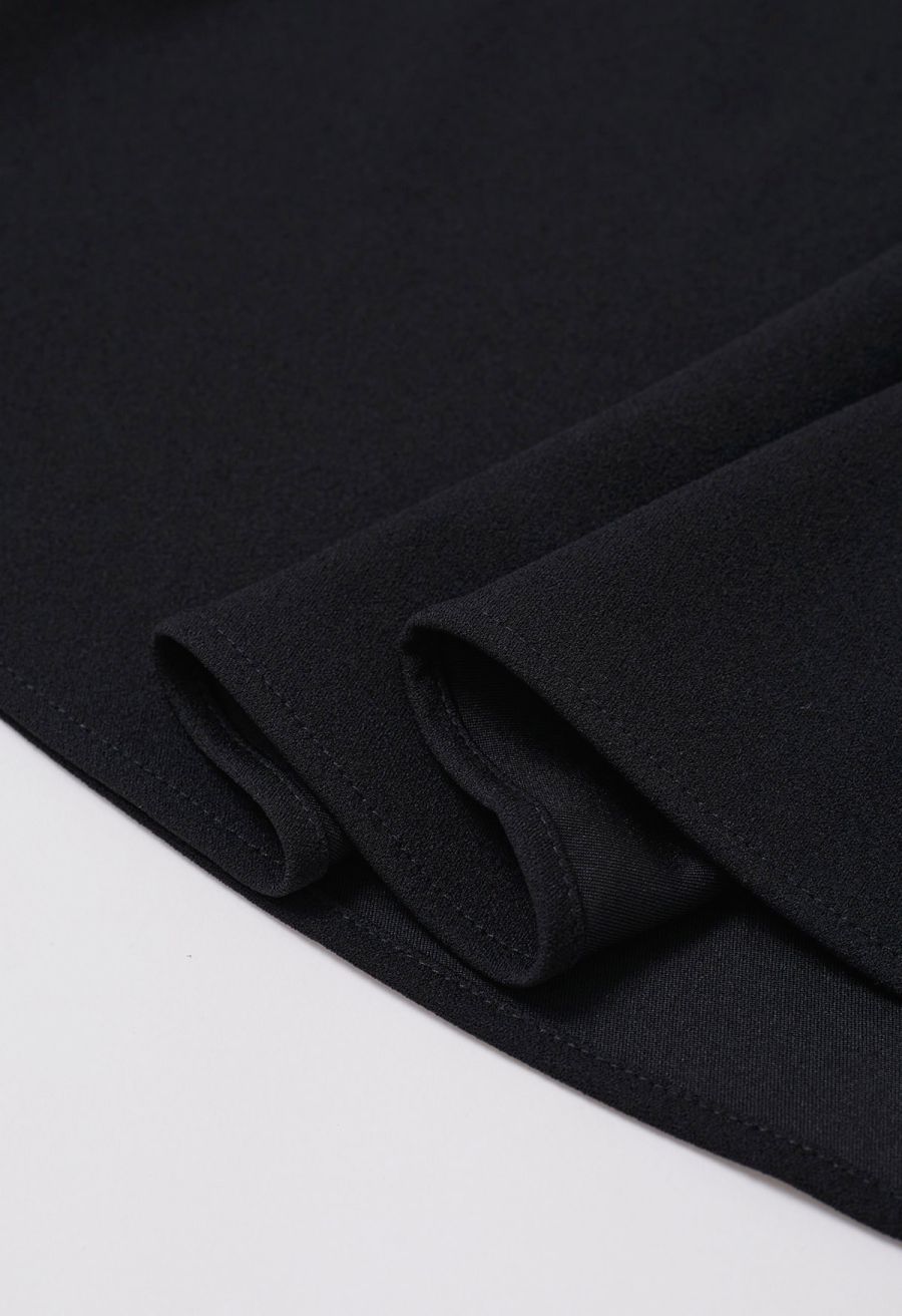 Wavy Seam Mermaid Maxi Skirt in Black