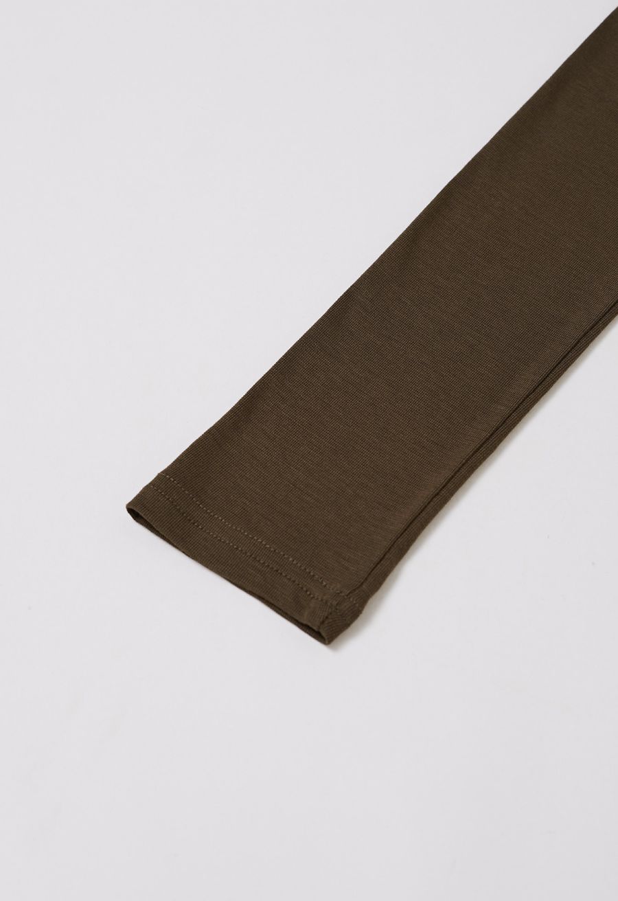 Folded Slant Shoulder Spliced Maxi Dress in Brown
