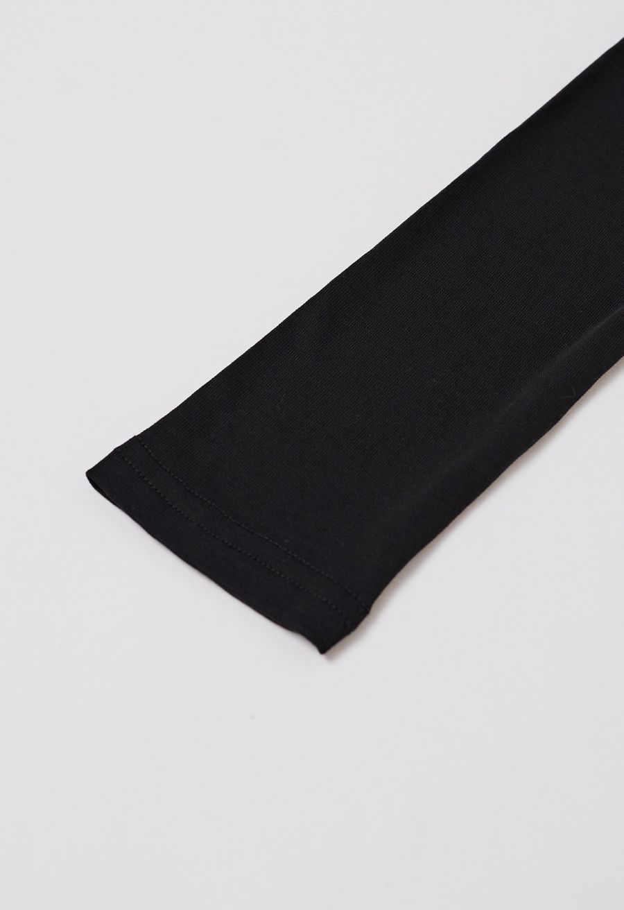 Folded Slant Shoulder Spliced Maxi Dress in Black