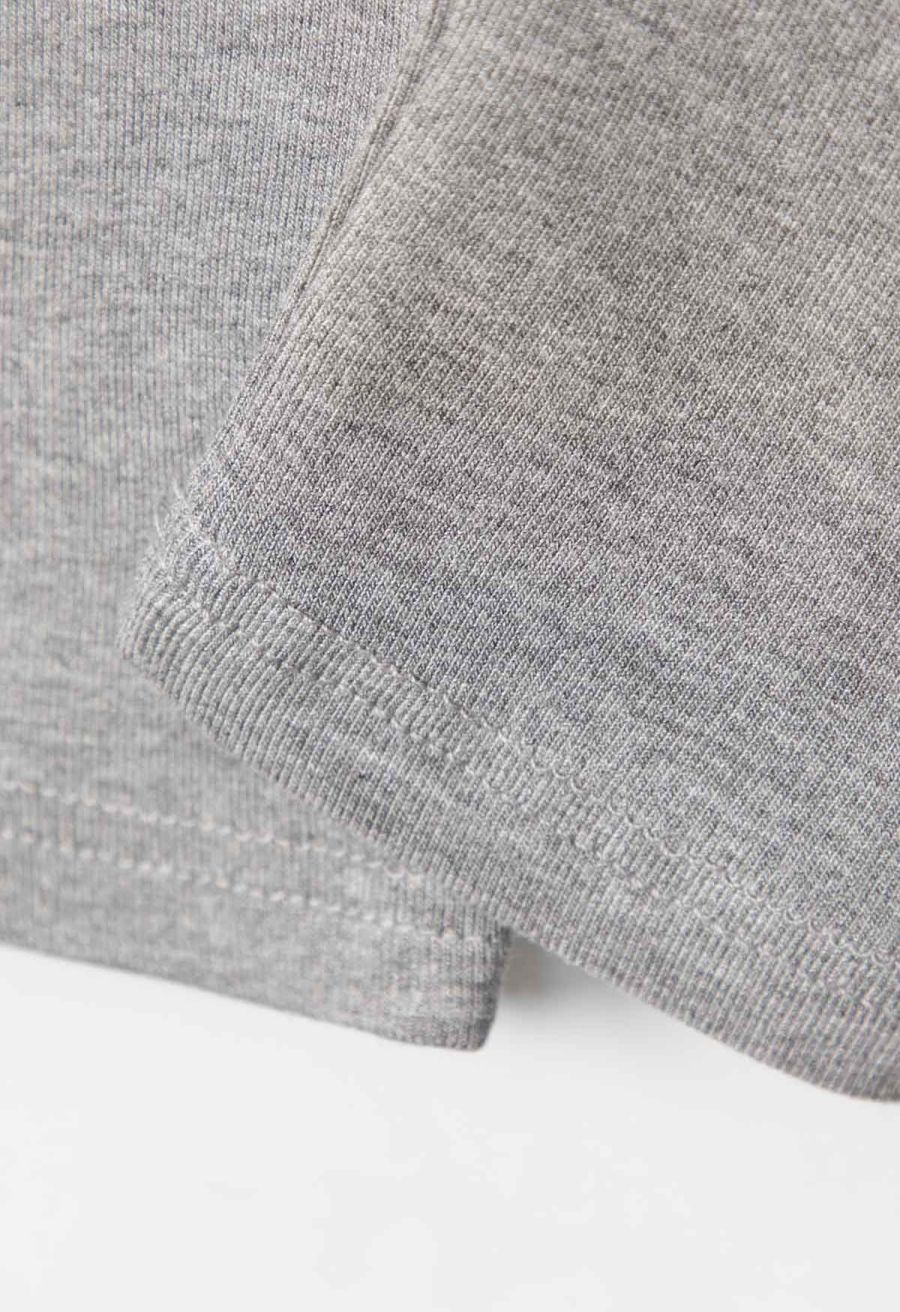 Ruched Front Off-Shoulder Long Sleeve Top in Grey
