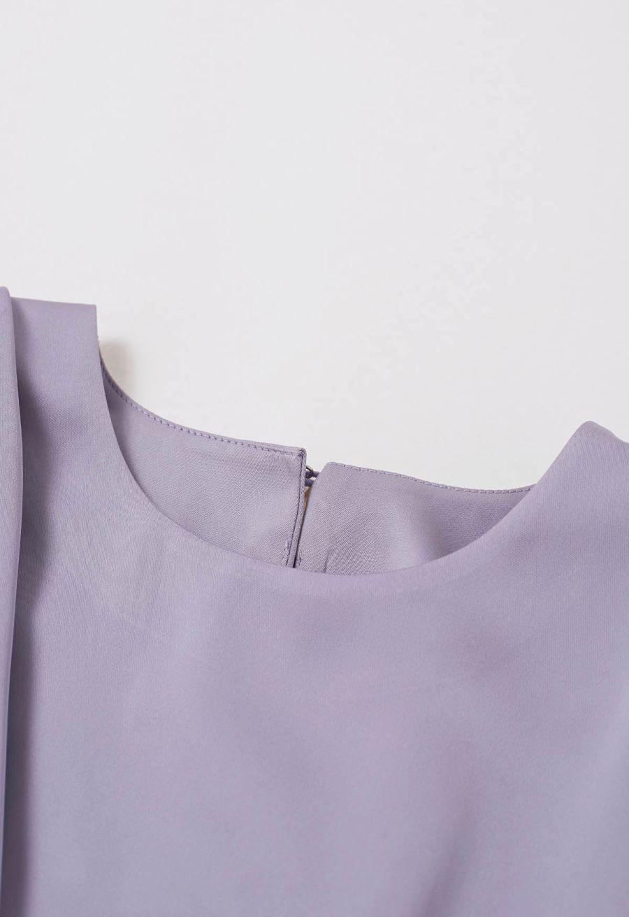 Satin Tie Back Sleeveless Top in Lilac