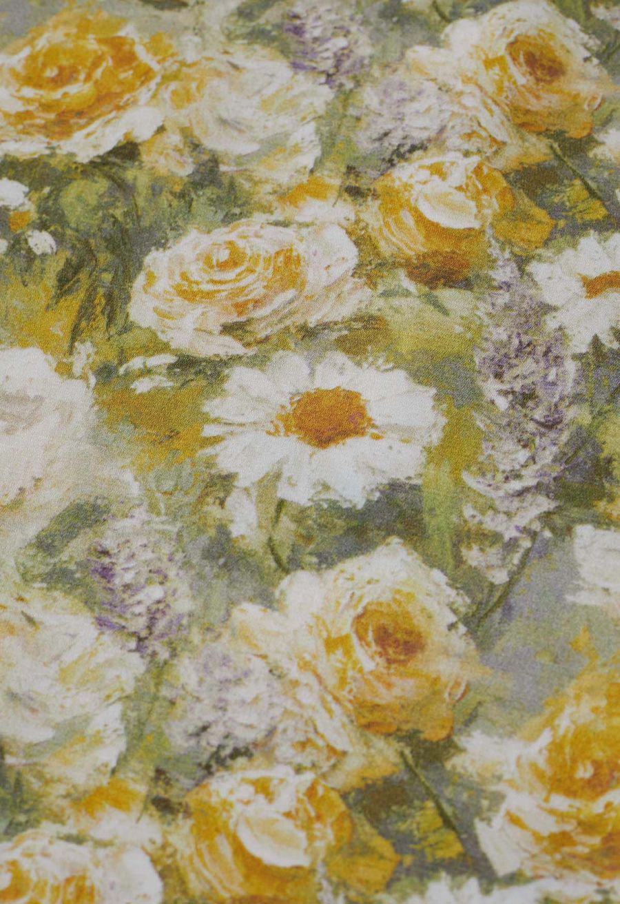 Painterly Blooms High Waist A-Line Skirt