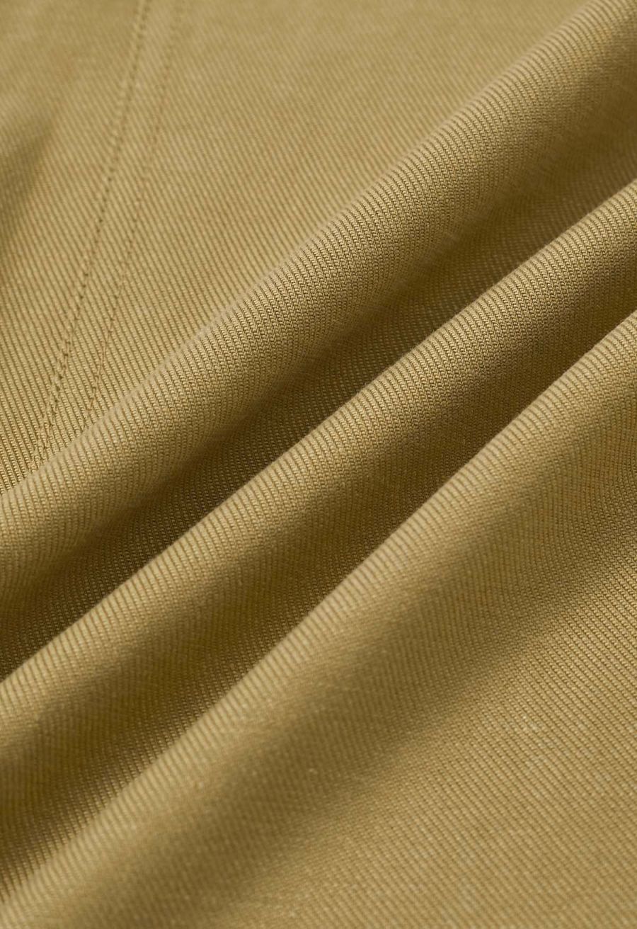 Half-Elasticated Waistband Linen-Blend Pants in Camel