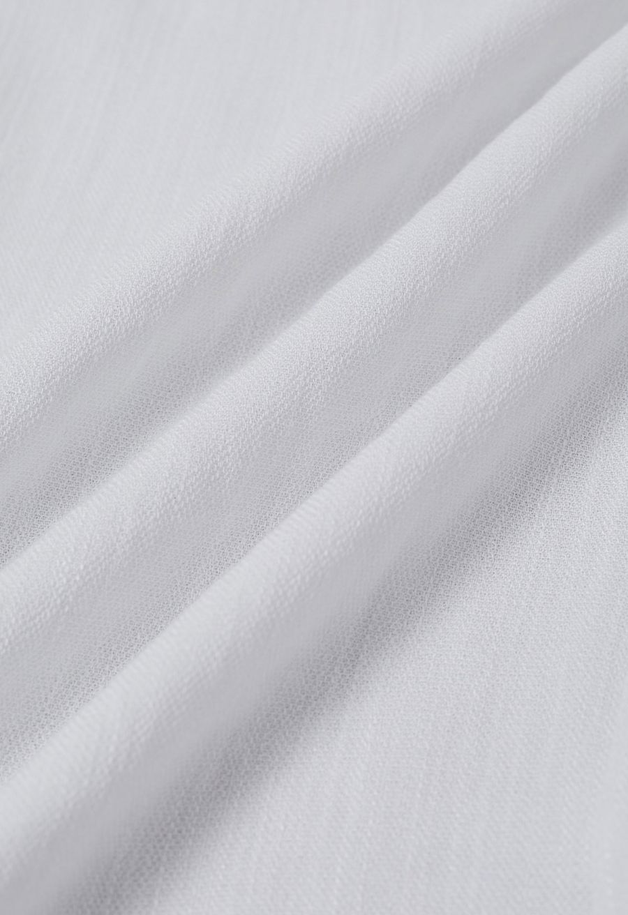 Laid-Back Tie-Bow Linen-Blend Pants in White
