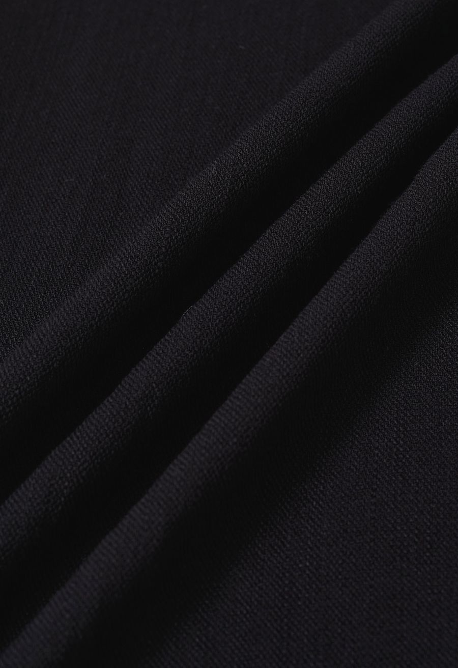 Laid-Back Tie-Bow Linen-Blend Pants in Black