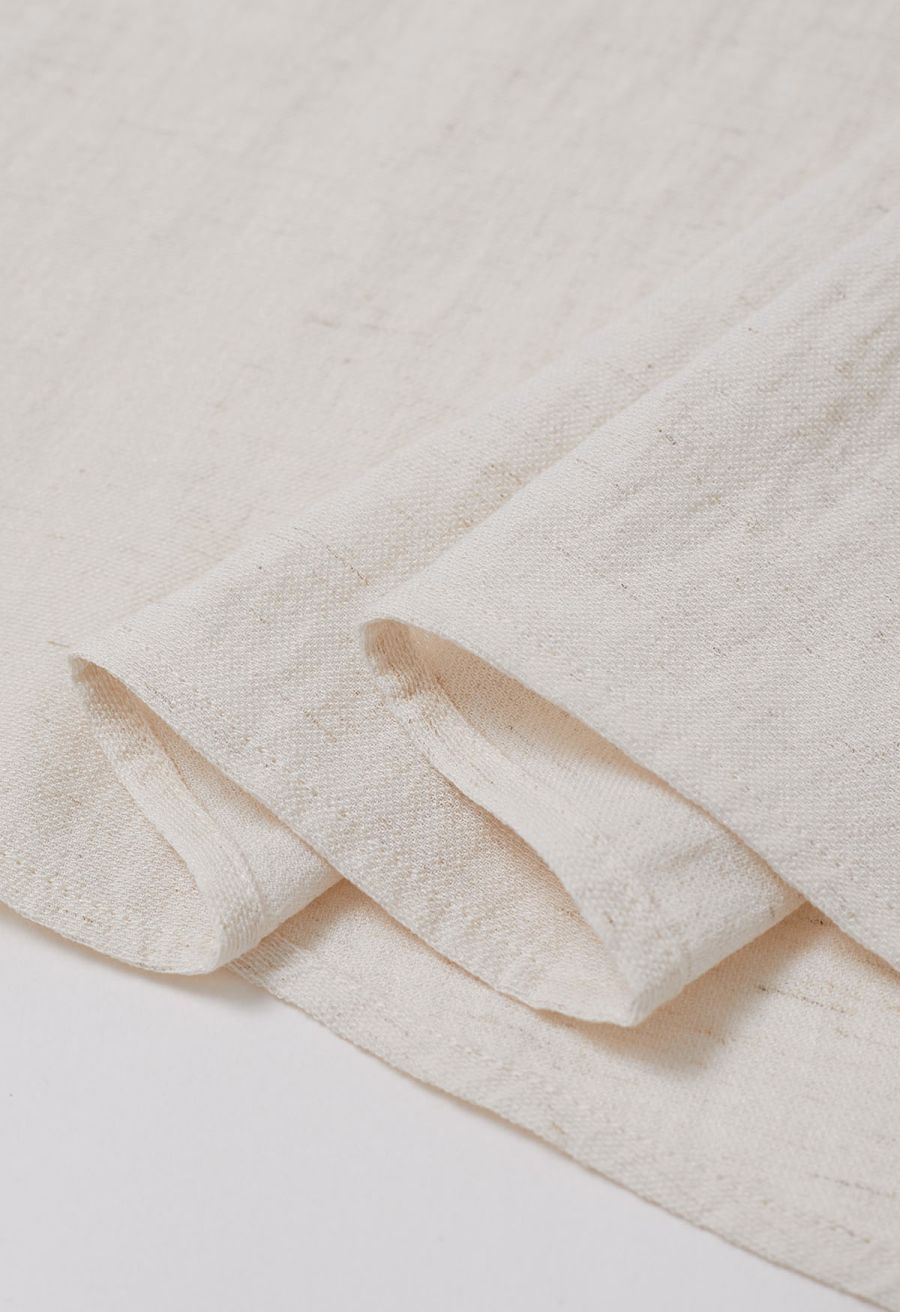 Flap Pocket Linen-Blend Sleeveless Maxi Dress in Linen