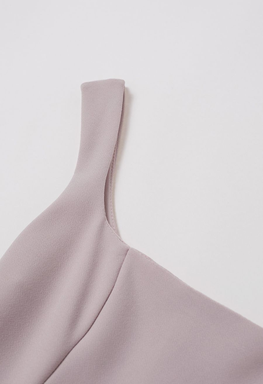 Square Neck Fit and Flare Midi Dress in Blush Pink