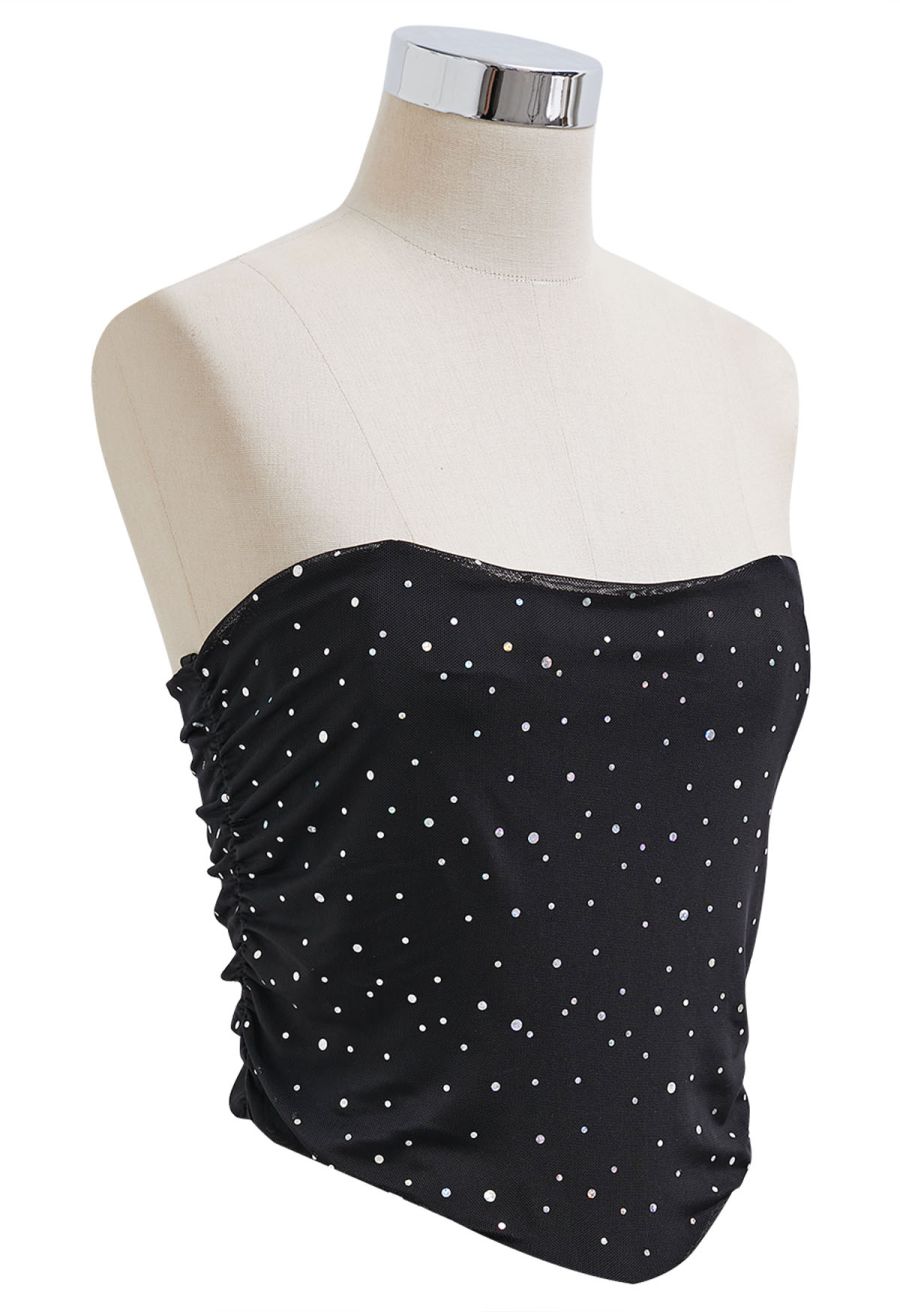 Shimmer Sequin Lace-Up Back Corset Top