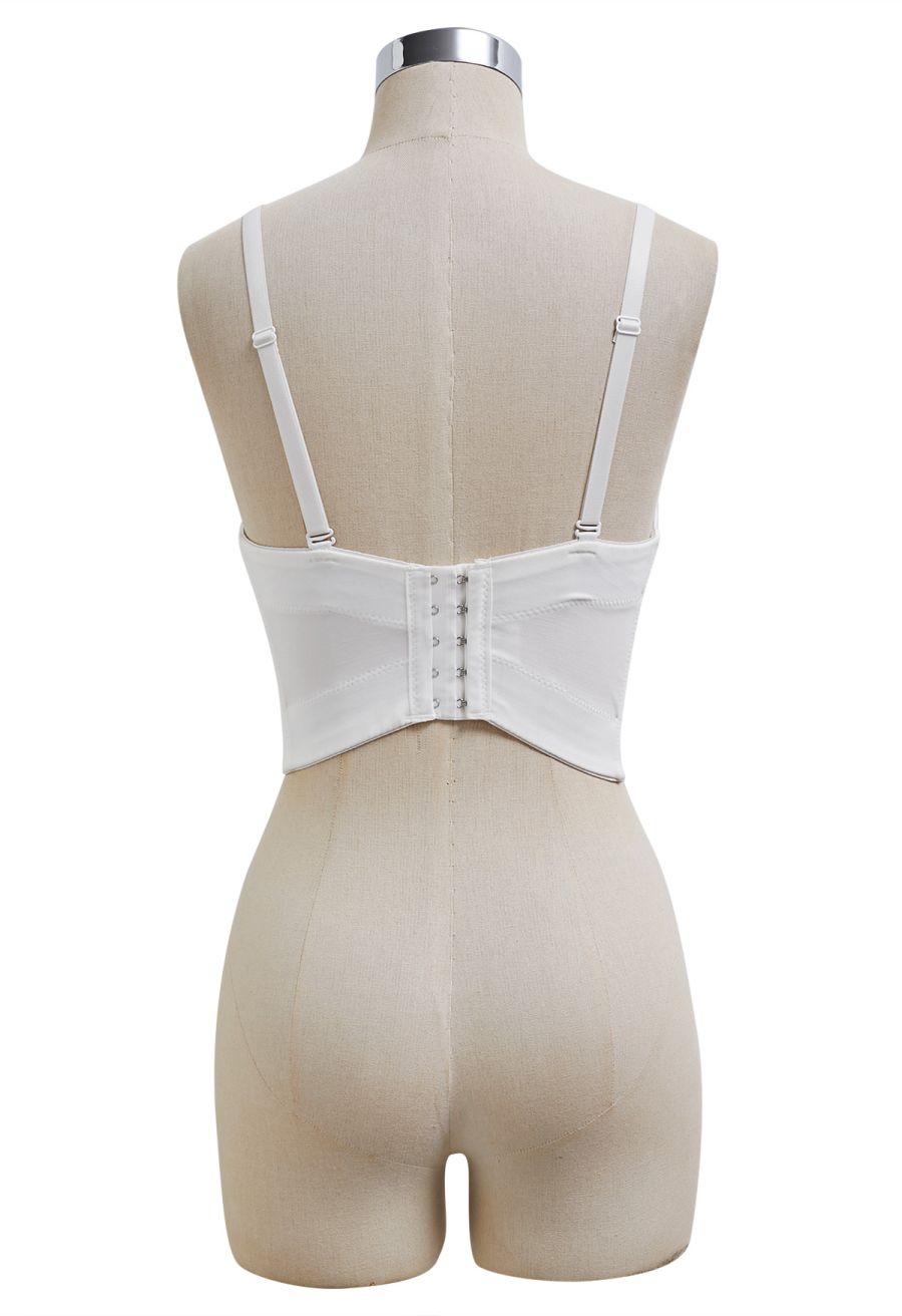 Flattering Corset Push-Up Bra Top in White