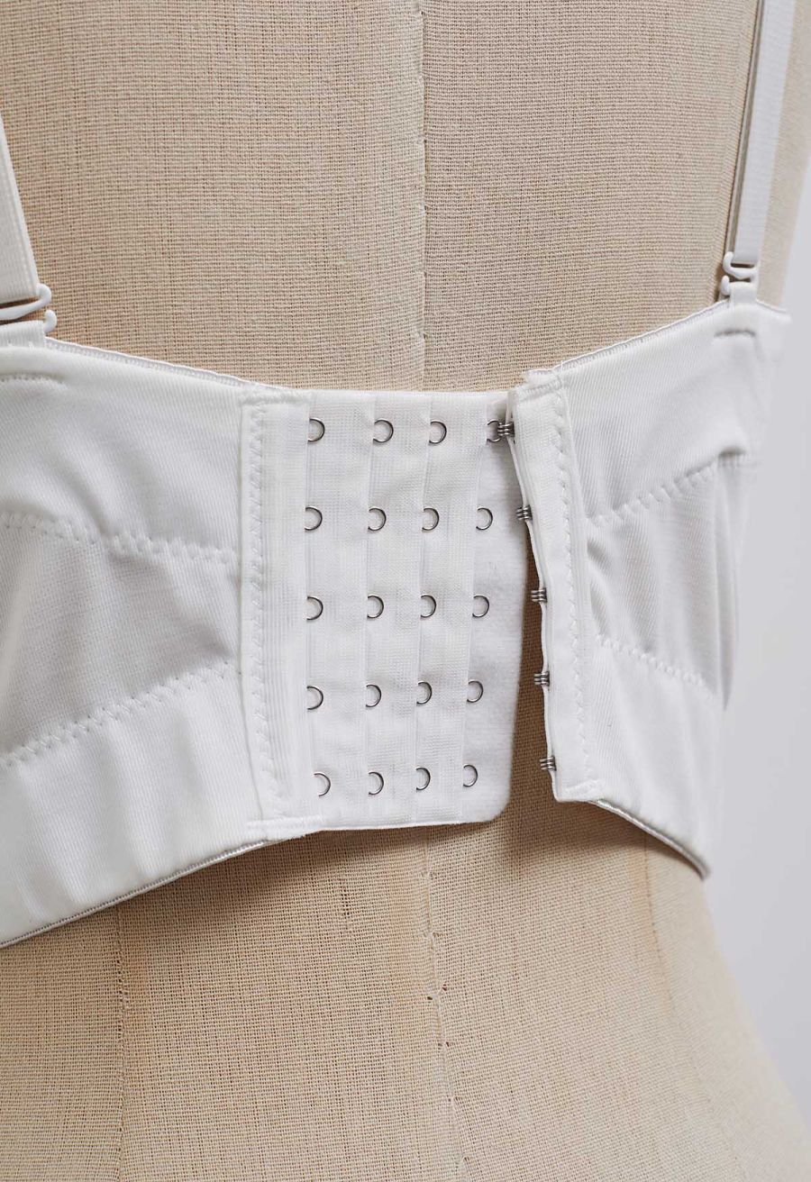 Flattering Corset Push-Up Bra Top in White