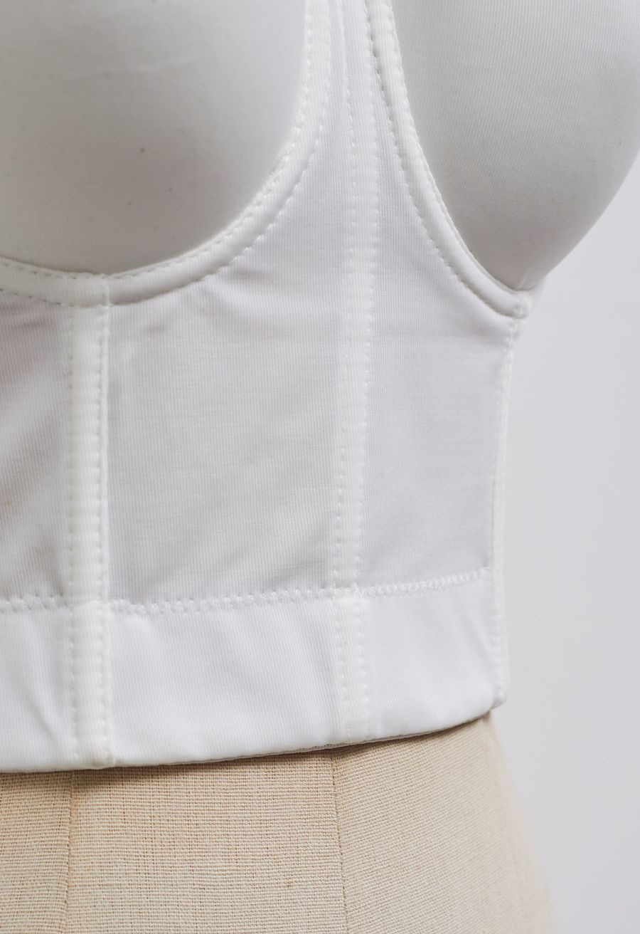 Flattering Corset Push-Up Bra Top in White