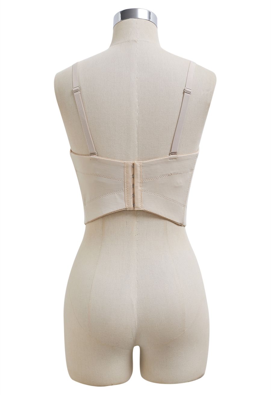 Flattering Corset Push-Up Bra Top in Apricot