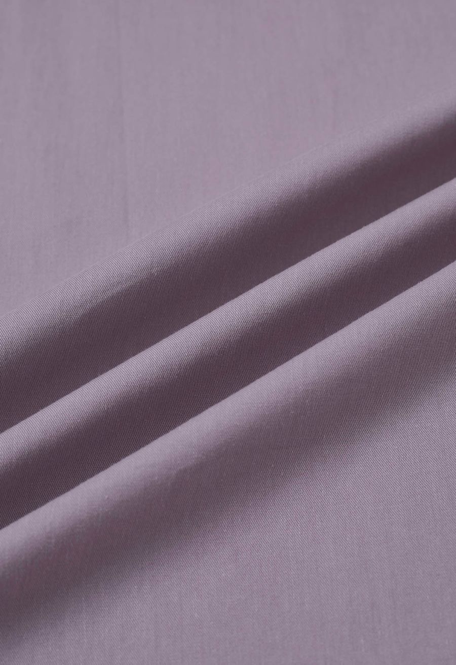 Solid Color Elasticated Waistband Cotton Maxi Skirt in Mauve