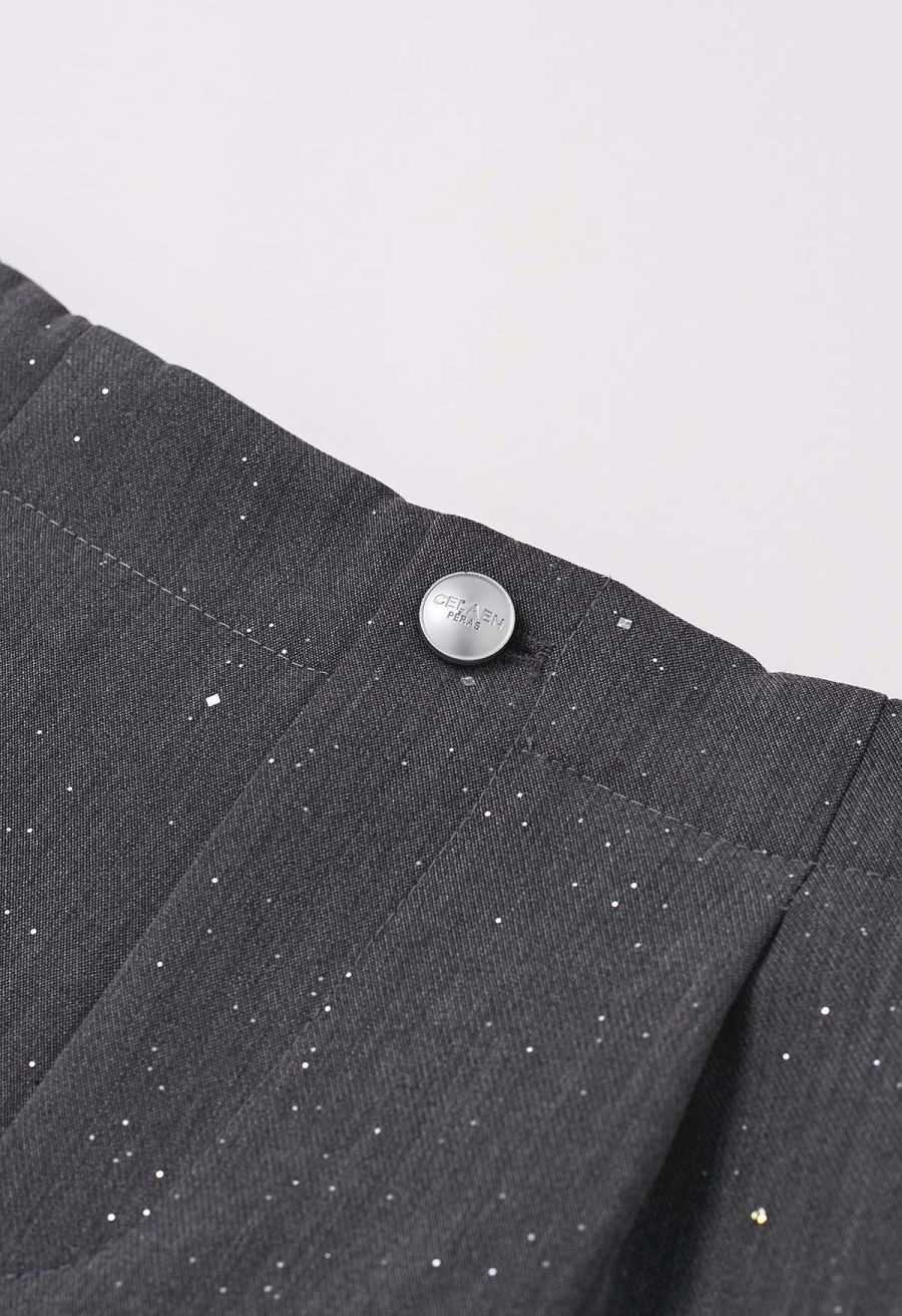 Gleaming Half Elasticated Waistband Shorts in Smoke