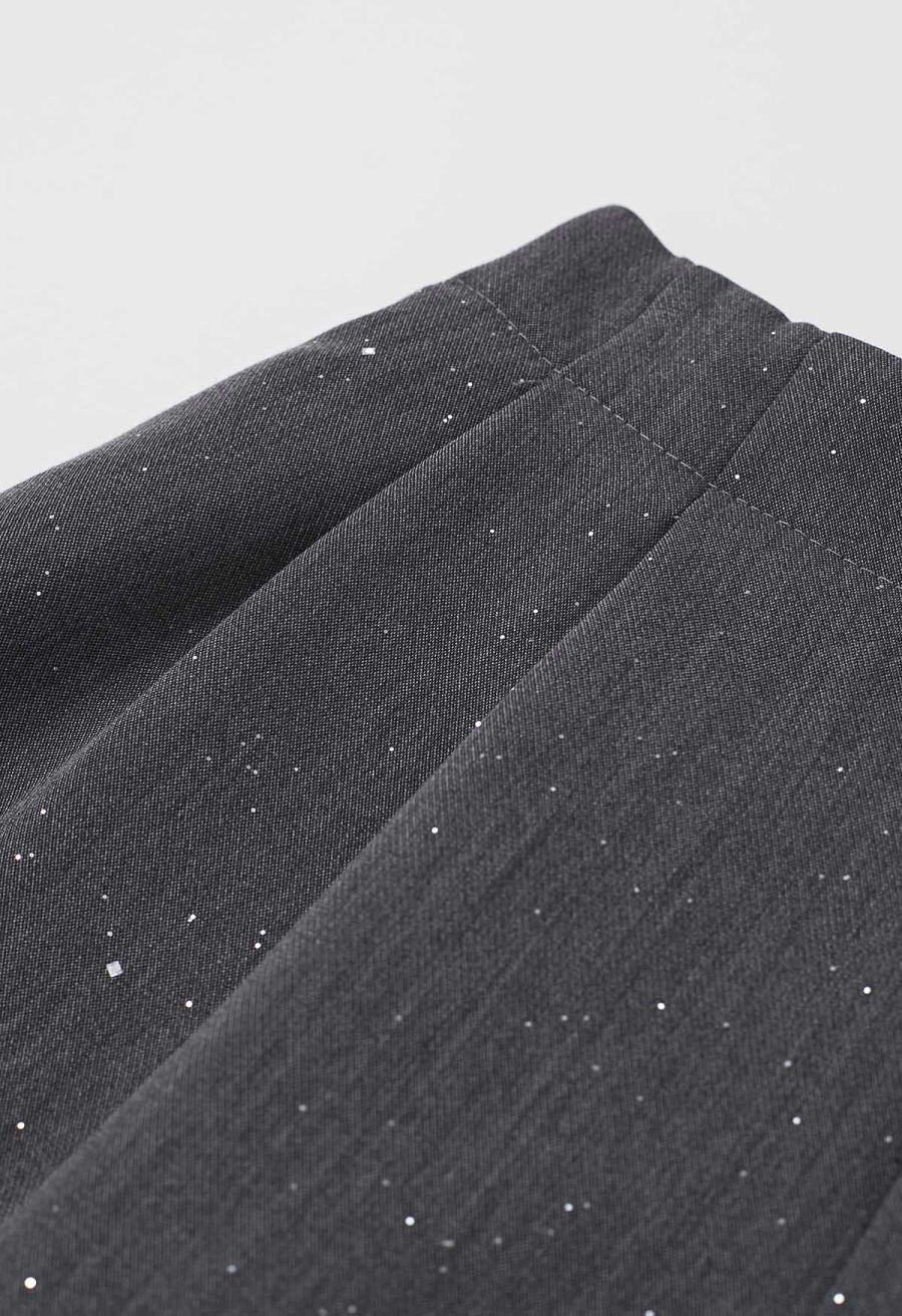 Gleaming Half Elasticated Waistband Shorts in Smoke