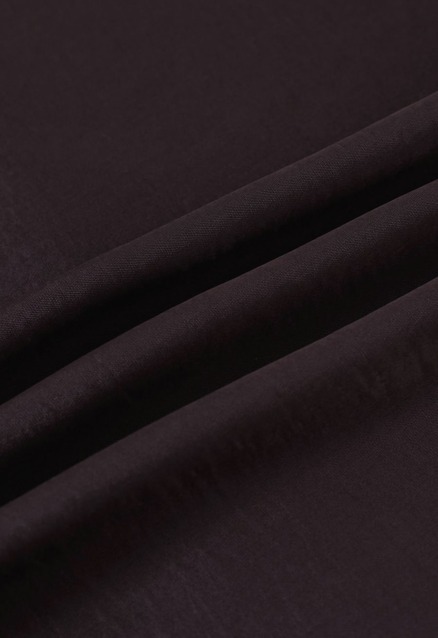 Luxurious Satin High Waist Seamed A-Lined Skirt in Plum