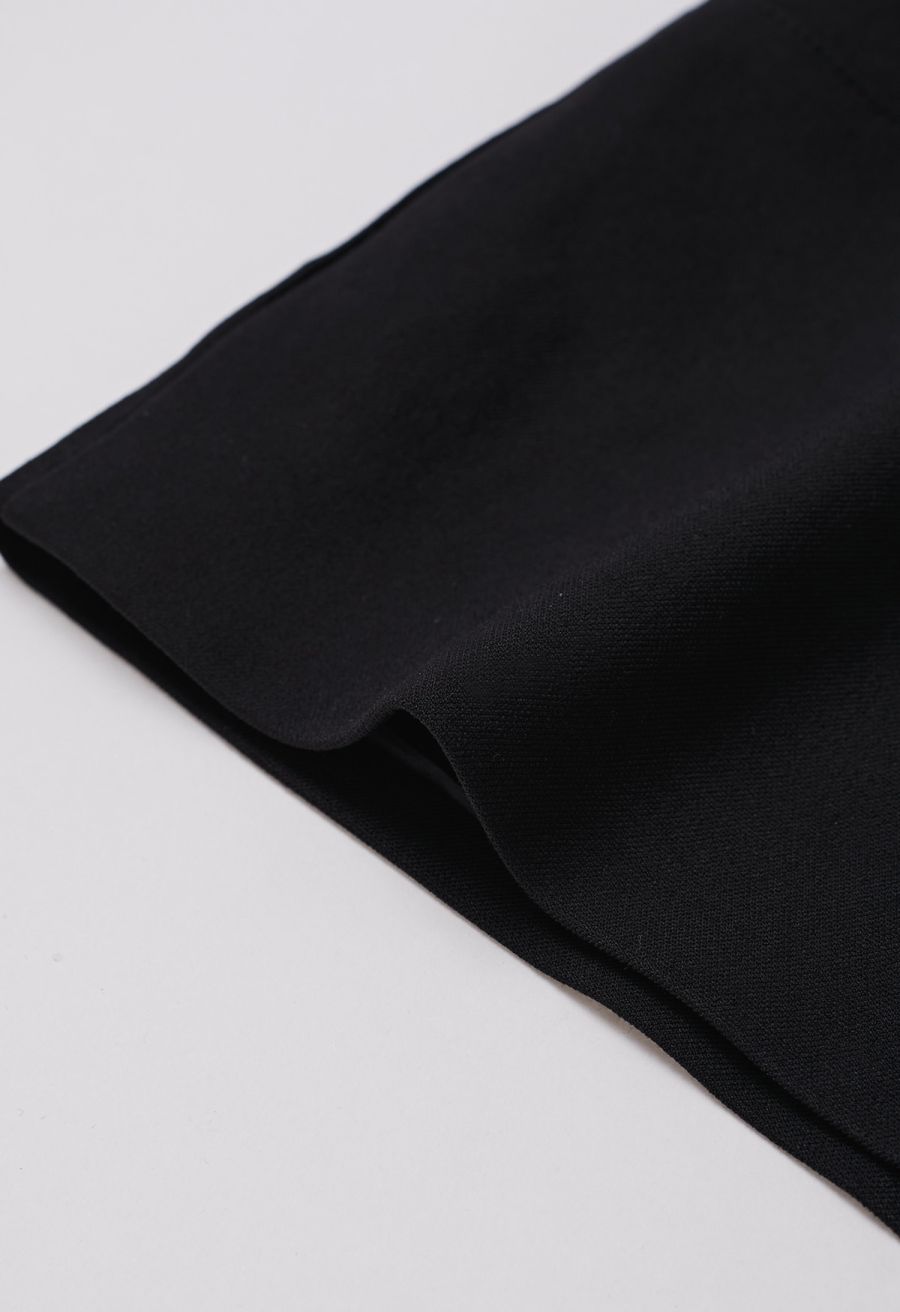Stylish Golden Button Decor Shorts in Black