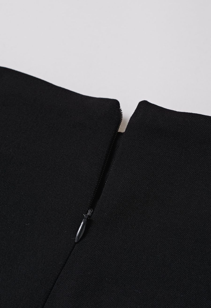 Stylish Golden Button Decor Shorts in Black