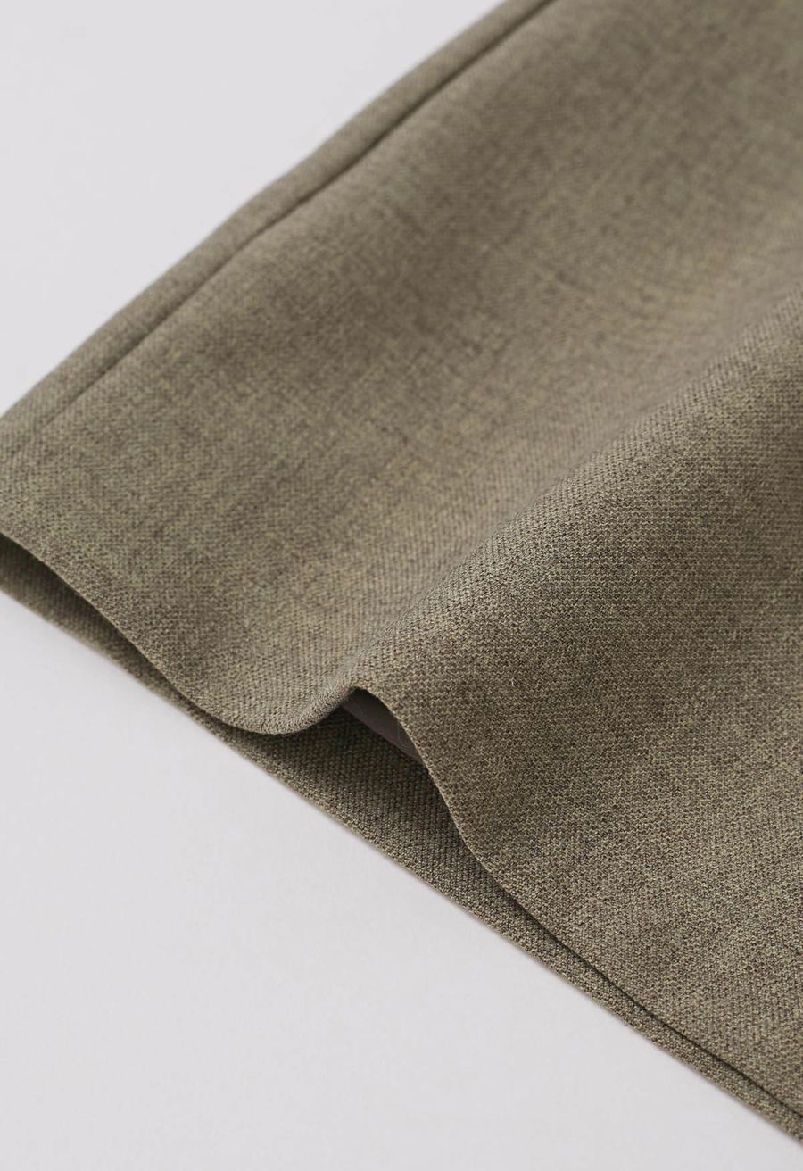 Stylish Golden Button Decor Shorts in Olive
