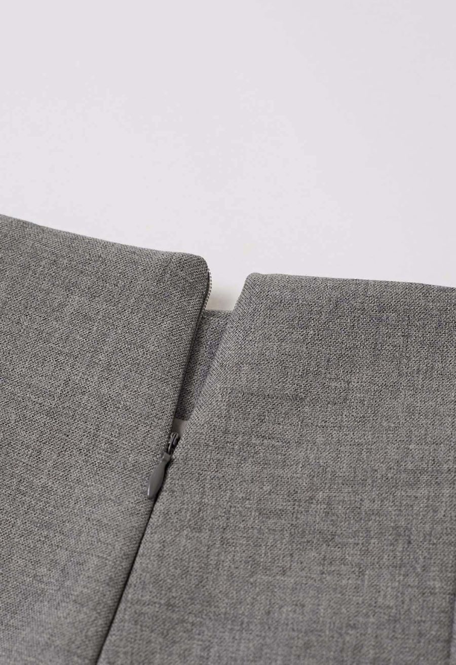 Stylish Golden Button Decor Shorts in Grey