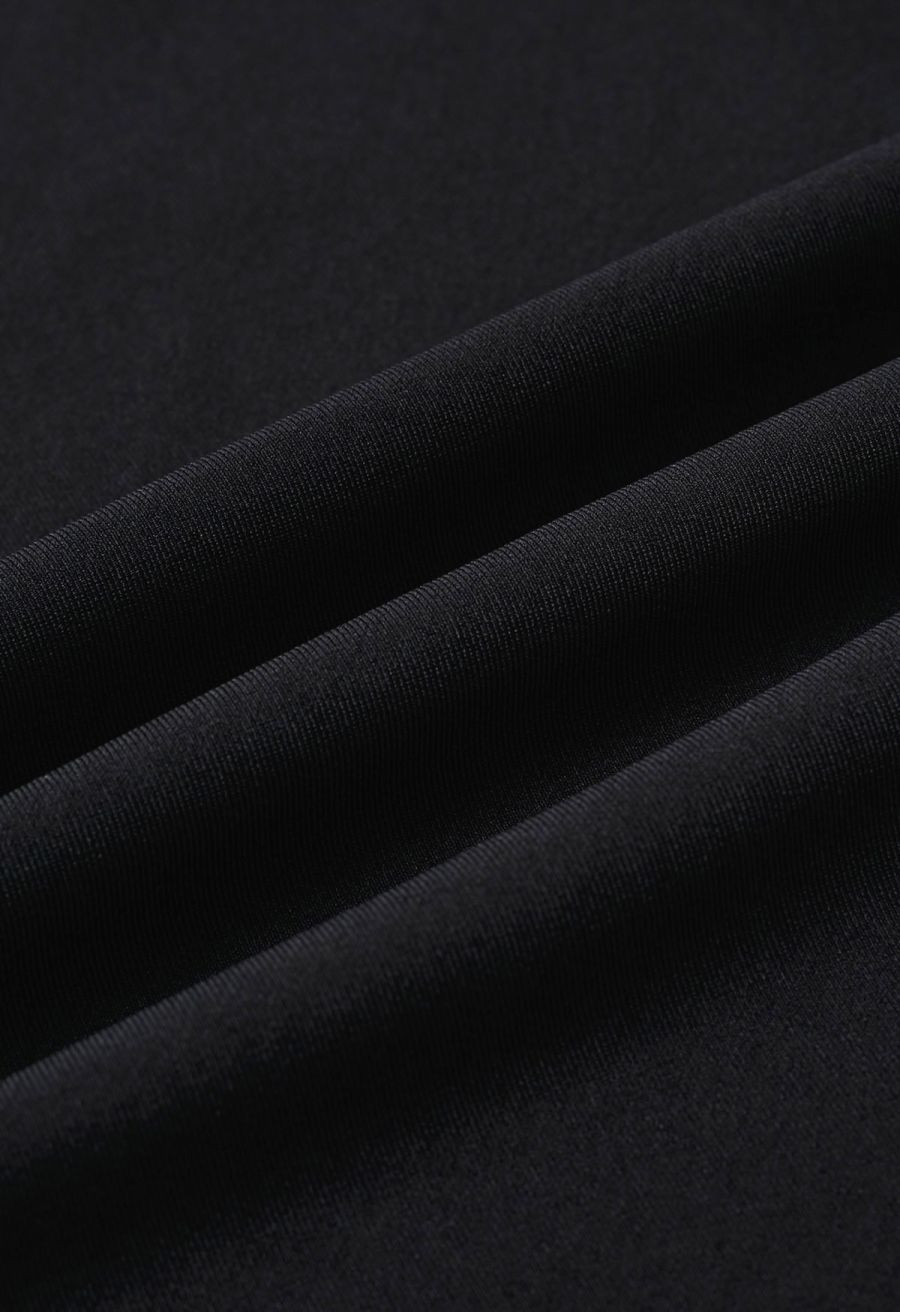 Removable Sarong Pleat Wide-Leg Pants in Black