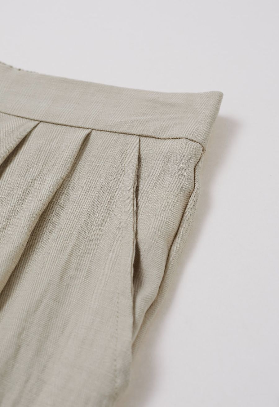 Everyday Ease Linen-Blend Wide-Leg Pants in Khaki