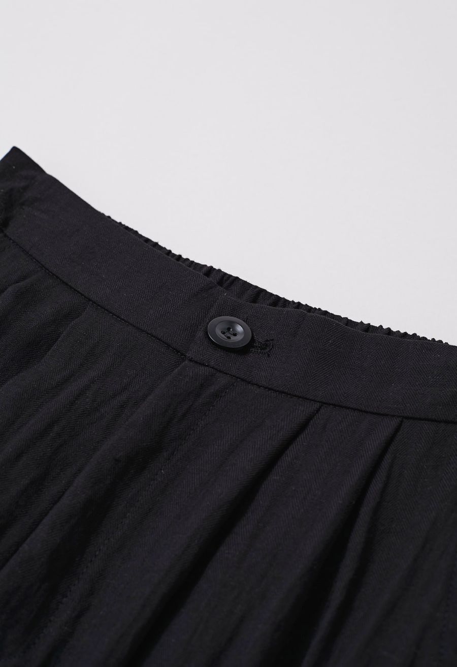 Everyday Ease Linen-Blend Wide-Leg Pants in Black