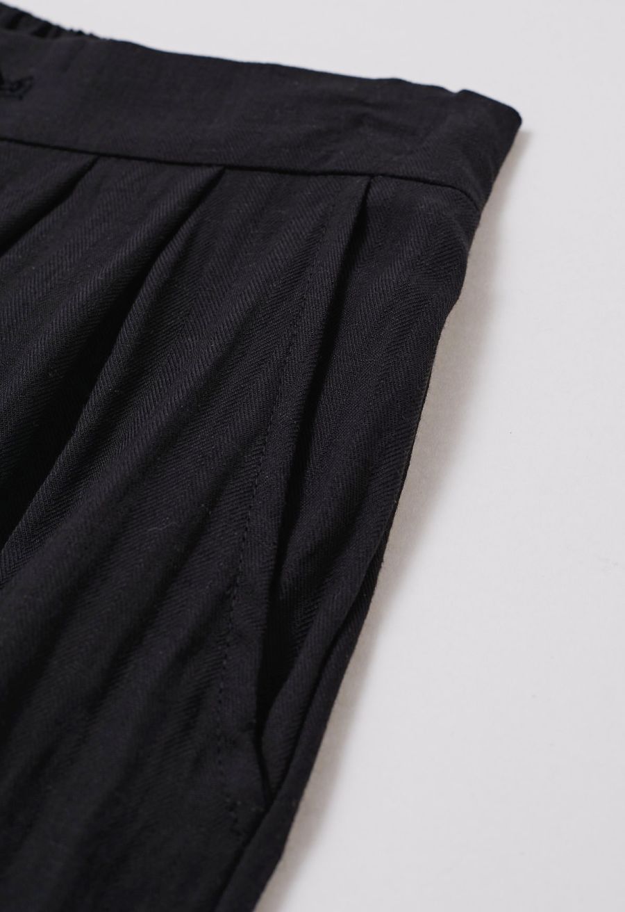 Everyday Ease Linen-Blend Wide-Leg Pants in Black