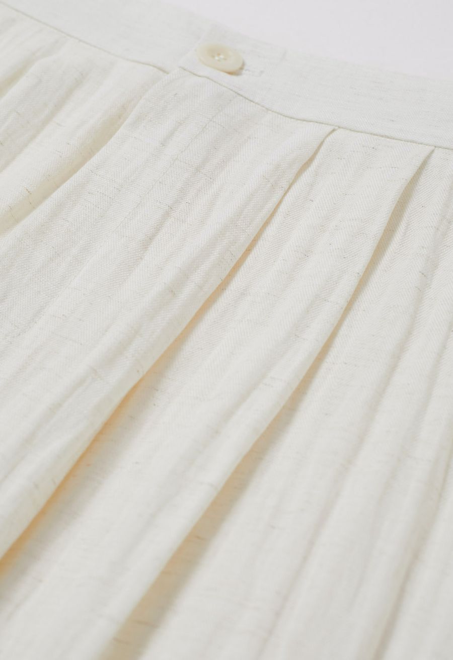 Everyday Ease Linen-Blend Wide-Leg Pants in Ivory