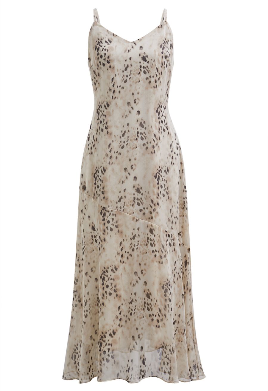 Leopard Shadows Chiffon Cami Dress