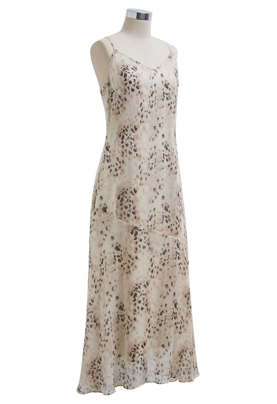 Leopard Shadows Chiffon Cami Dress