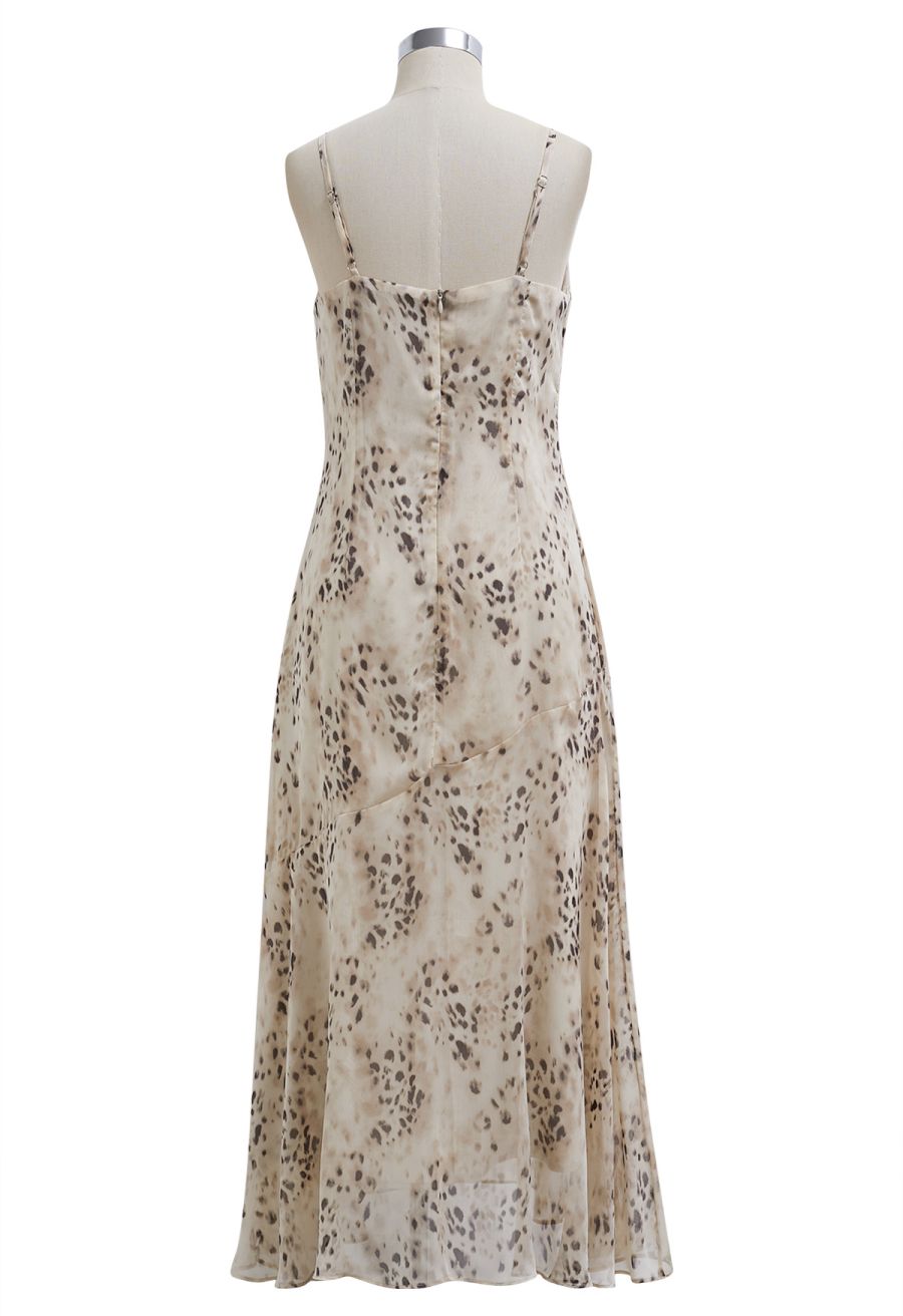 Leopard Shadows Chiffon Cami Dress